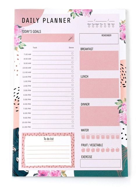 Daily Planner Notepad With 80 Undated Tear-Off Pages 6x9in., Daily To Do List, Daily Schedule Notepad, Fitness Planner, Meal-Planning, Daily Planner 2021, Undated Planner, Desk Accessories for Women Detailed Daily Planner, Daily Planner Book, Cute Daily Planner, Planner Desk, To Do List Daily, Daily Planner Notepad, Homework Planner, Not Book, Daily Routine Planner