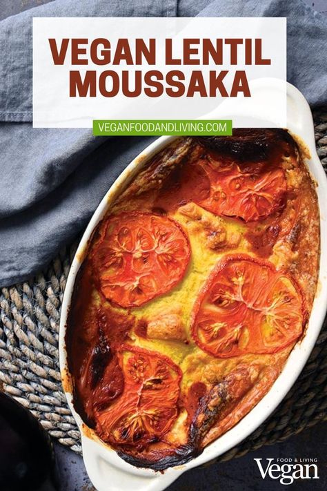 Vegan Lentil Moussaka Vegan Moussaka, Seitan Recipes, Vegan Curry Recipes, Vegan Kids Recipes, Healthy Vegan Dinner, Vegan Lentil, Vegan Recipes Beginner, Vegan Curry, Fresh Salad