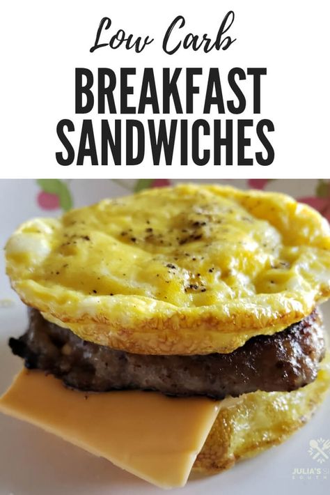 Low Carb Egg Muffin Sausage and Cheese Breakfast Sandwiches #quickrecipe #breakfastonthego #lowcarb #easyrecipe #ketofriendly Low Carb Egg Muffins, Desayuno Keto, Egg Muffin, Cheese Breakfast, Low Carb Muffins, Keto Recipes Breakfast, Egg And Cheese, Keto Pancakes, Low Carb Diets