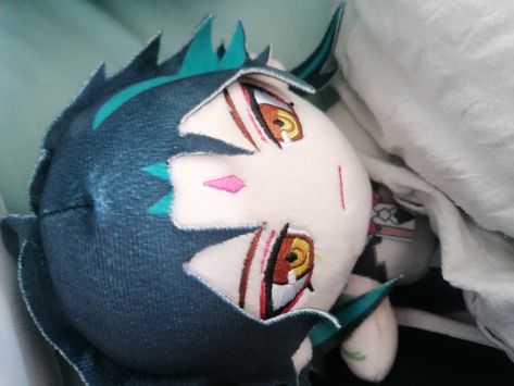 Xiao plush from genshin 👀👀 Xiao Plushie, Xiao Plush, Genshin Plushies, Soft Heart, He Makes Me Happy, Cute Dolls, Matching Icons, Genshin Impact, First Love