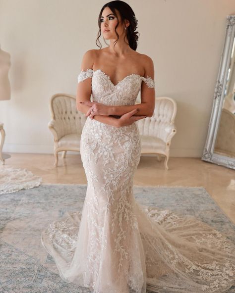 Bridal Dress 2023, Lace Wedding Dress Mermaid, Villa Woodbine, Wedding Dress Mermaid, Long Sleeve Bridal Gown, Dress Mermaid, Applique Wedding, Backless Wedding, Wedding Dress Fabrics