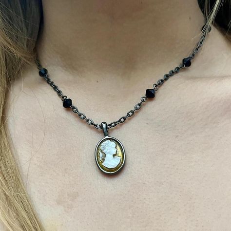 Vintage 1990s Victorian cameo choker necklace 
15.5... - Depop Cameo Choker Necklace, Cameo Choker, Goth Coquette, Victorian Cameo, Vintage Goth, Choker, Choker Necklace