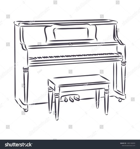 Piano music instrument, contour vector illustration #Ad , #sponsored, #instrument#music#Piano#illustration Piano Illustration, Music Sketch, White Doodle, Instrument Music, Music Piano, Music Instrument, Aesthetic Tattoo, Doodle Sketch, Book Art Drawings