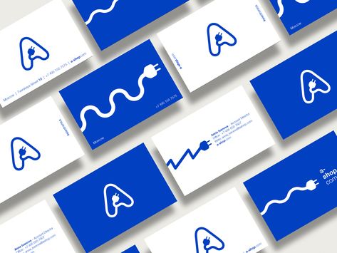 Blue Name Card, Store Branding, Blue Names, Graphic Design Business Card, Online Shop Design, Graduation Project, Business Card Branding, Branding Graphic Design, Creative Poster Design