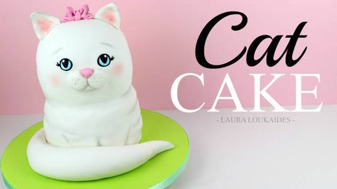 How to make a simple 3D Cat Cake!! Full FREE tutorial available on my YouTube Channel: https://www.youtube.com/watch?v=2P204uBGOjQ Basic Vanilla Cake, Basic Vanilla Cake Recipe, Beanie Boo Party, Icing Videos, Cat Birthday Cake, Bulldog Cake, Cake Cat, Cake Designs For Kids, Cake 3d