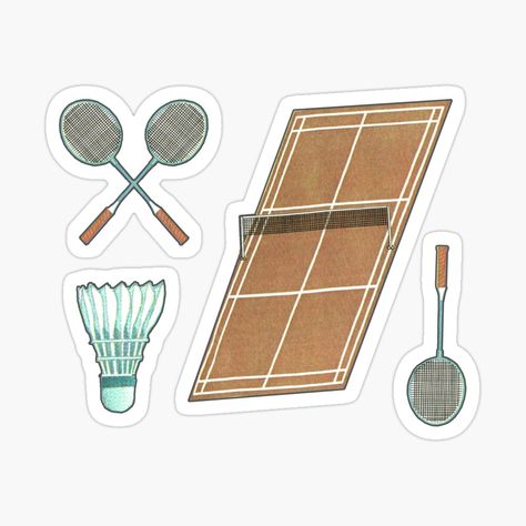 Badminton Stickers Printable, Badminton Stickers, 2x2 Picture, 2x2 Picture Id, Badminton Art, Badminton Court, Draw Hands, Vintage Journal, Journal Stickers