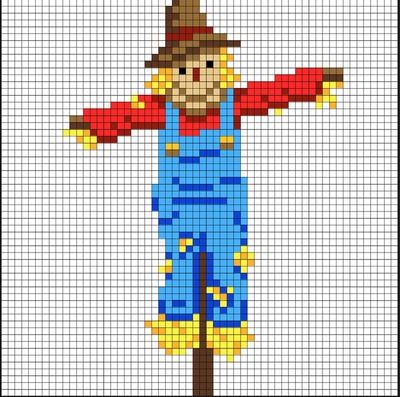 3D Perler Bead Scarecrow Display - Pixel Art Shop Cross Stitch Scarecrow, Scarecrow Display, Perler Bead Projects, Rod Serling, Hot Fuzz, Chicken Cross Stitch, Autumn Cross Stitch Patterns, Laura Palmer, 3d Perler Bead