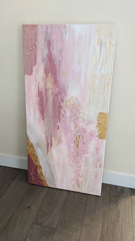 pink and cream abstract painting with gold accents Pink And Gold Painting, Pink Paintings, Abstract Painting Pink, Painting With Gold, Pink Artwork, Pink Abstract Painting, Pink Abstract Art, Boho Painting, Pink Painting