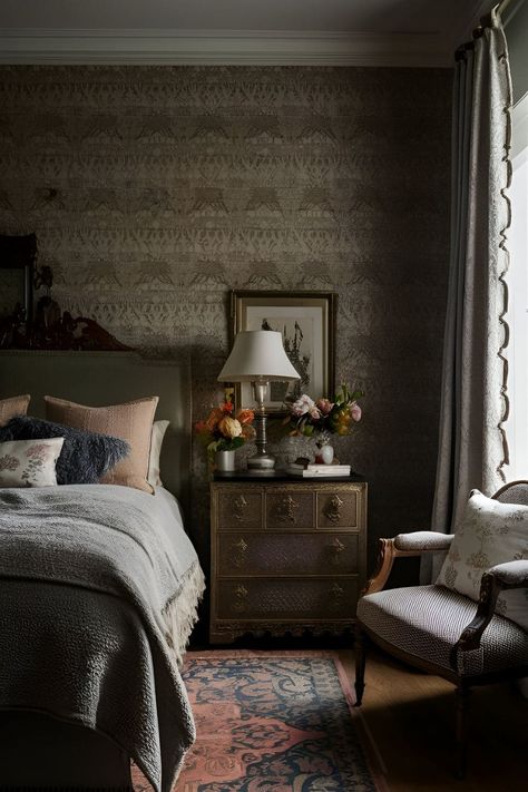 15 Exciting Wallpaper Ideas for Bedroom: Say Goodbye to Boring Walls Bedroom Ideas With Wallpaper, Wallpaper Ideas For Bedroom, Exciting Wallpaper, Comfy Bedroom Ideas, Wallpaper Bedroom Ideas, Bedroom Ideas Rustic, Eclectic Style Decor, Rustic Wallpaper, Personalized Wallpaper