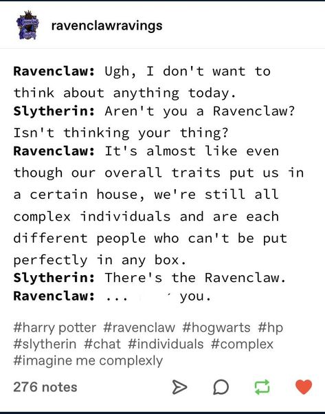 Slytherin X Ravenclaw, Slytherin And Ravenclaw, Ravenclaw Things, Hogwart Houses, Hp Houses, Hogwarts Founders, Ravenclaw Pride, Ravenclaw Aesthetic, Harry Potter Memes Hilarious