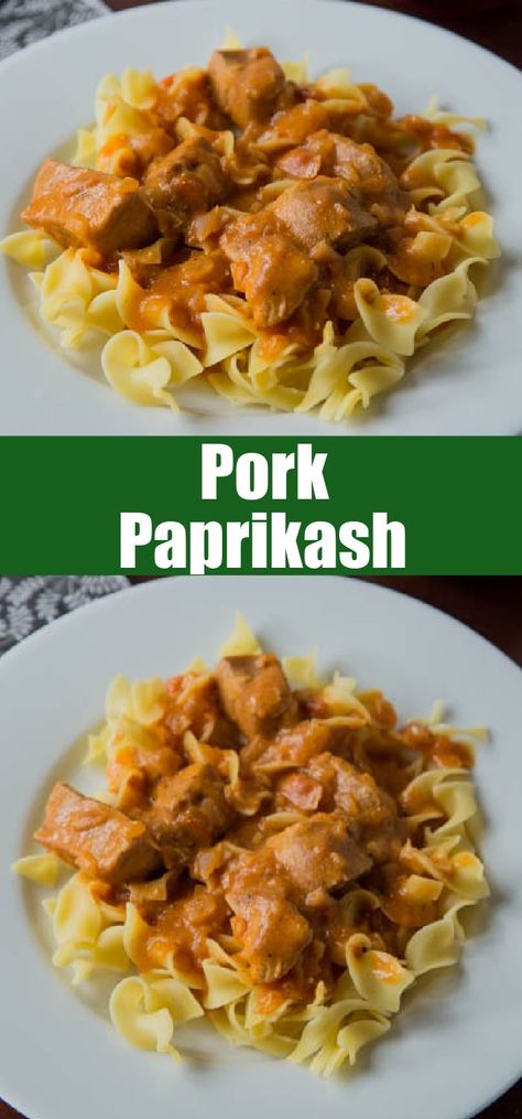 Pork Paprikash - a delicious twist on paprikash using pork tenderloin. And easy super easy recipe to get dinner on the table in no time. Pork And Carrots Recipe, Pork Tenderloin And Noodles Recipes, Pork Tenderloin And Pasta Recipes, Cheap Pork Dinners, What Can I Make With Pork Tenderloin, Pork Chop Noodle Casserole, Pork Noodle Casserole, Pork Stews And Casseroles, Using Leftover Pork Chops