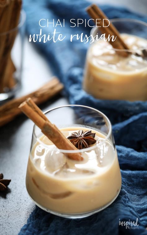 Chai Iced Tea, Tea Cubes, Iced Herbal Tea, New Years Dessert, White Russian Recipes, Easy Christmas Desserts, Iced Chai Tea, New Year's Desserts, Fall Cocktails Recipes