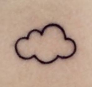 Cloud Stick And Poke, Cloud Emoji, Japanese Cloud Tattoo, Tatts Ideas, Emoji Tattoo, Mario Tattoo, Stick Tattoo, Small Clouds, Cloud Tattoo