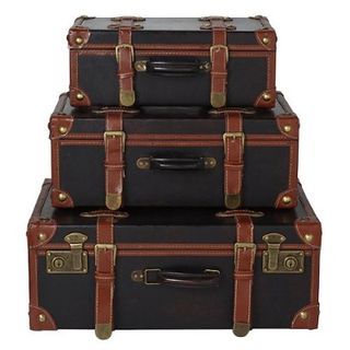 Vintage-inspired suitcases from Target Moodboard Pngs, Old Trunks, Vintage Trunks, Vintage Suitcases, Fantastic Beasts And Where, Suitcase Set, Vintage Suitcase, Harry Potter Series, Vintage Box