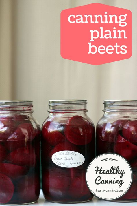 Canning plain beets - Healthy Canning Canned Beets, Healthy Canning, Canning Beets, Preserving Recipes, Pressure Canning Recipes, Canning 101, Food Preserving, Canning Fruit, Canning Vegetables