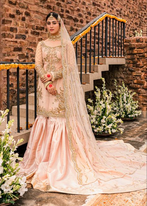 Bridal Gharara Designs, Sadaf Fawad Khan, Silk Gharara, Bridal Gharara, Gharara Designs, Fawad Khan, Nikah Dress, Short Shirt, Ghagra Choli