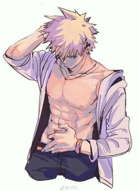 Hot Bakugou Fan Art, Bakugou And Uraraka, Bakugo Katsuki Fanart Cute, Bakugou Manga, Bakugo Katsuki, Katsuki Bakugo, Katsuki Bakugou, Hottest Anime Characters, Anime Guys Shirtless