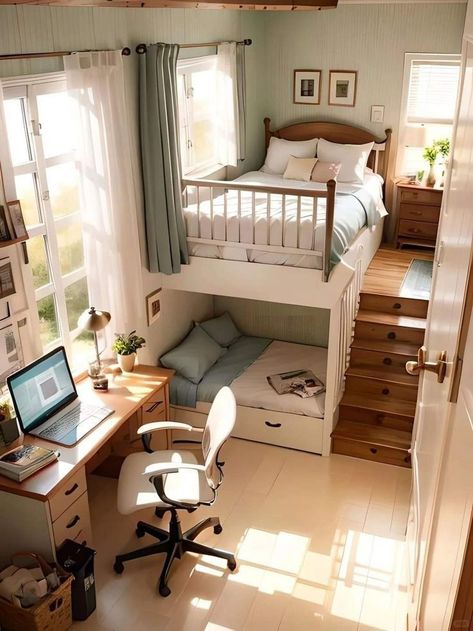 Cool Home Design Ideas, A Loft Bed, Loft House Design, Small Room Design Bedroom, Tiny House Loft, Interior Design Your Home, Loft House, Small Room Design, Dream House Rooms