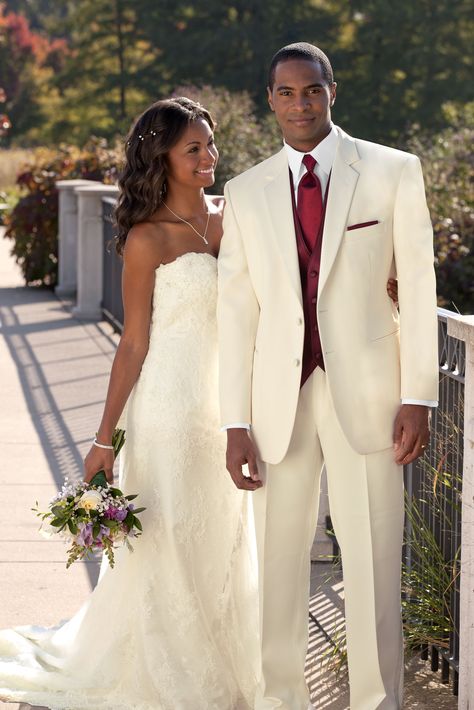 Troy Tuxedo Groom Room, Bank Wedding, Ivory Tuxedo, Groom Tux, Red And White Weddings, Wedding Tux, Wedding Lookbook, Wedding Tuxedo, Groom Tuxedo