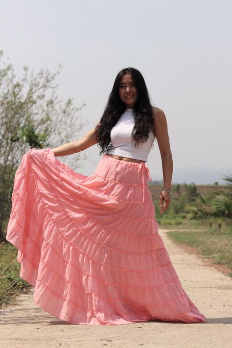 Hot pink skirt outfit