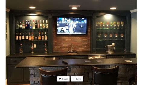 Basement Bar With Tv And Floating Shelves, Home Pub Ideas, Basement Sports Bar, Home Lounge Room Bar, Wet Bar Basement, Bar Lounge Room, Rustic Basement Bar, Basement Wet Bar, Wet Bar Designs