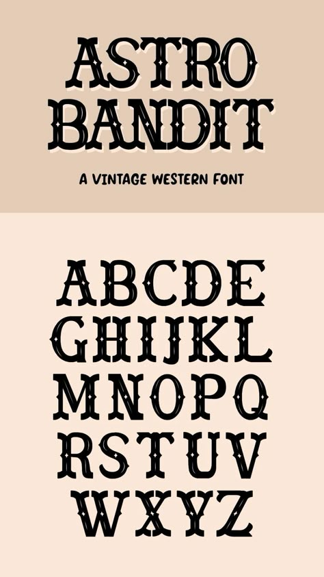 Download this vintage font inspired by classic western movies and create your own retro posters, logos, and more. #westernfont #vintagefont#70s_Alphabet_Font #Western_Font_Alphabet #Alphabet_Letters_Design_Creative #Folk_Font Western Font Alphabet, Desert Font, Western Typeface, Western Lettering, Vintage Fonts Alphabet, Western Typography, Nashville Birthday, Old School Fonts, Timeless Font