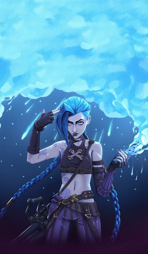 Arcane League Of Legends Fanart, Jinx Arcane Wallpapers, Jinx From Arcane, Arcane Wallpaper, League Of Legends Poster, Jinx Cosplay, Arcane Jinx, Jinx Arcane, Jinx League Of Legends