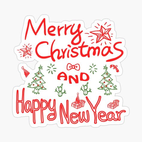 Happy New Year Stickers, Merry Christmas 2023, 2023 Sticker, Happy New Year Text, New Year Clipart, Printable Frames, Merry Christmas Happy New Year, Christmas Happy New Year, Married Christmas