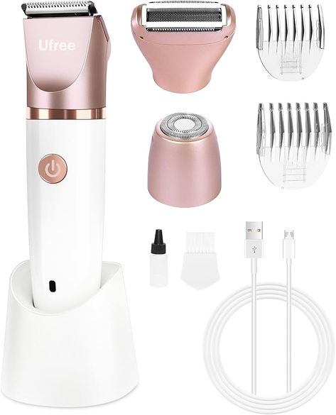 Bikini Trimmer for Women, Electric Shaver for Women Face and Body Hair, Wet & Dry Use Groomer, Cordless Hair Trimmer, Gold Razors For Women, Body Shaver, Razor Burn, Razor Burns, Trimmer For Men, Women Face, Electric Razor, Beard Trimming, Grooming Kit