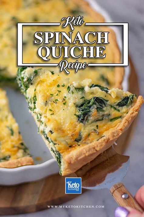 Gluten Free Spinach Quiche, Almond Flour Quiche, Keto Spinach Quiche, Keto Quiche Recipes, Quiche Keto, Keto Spinach, Almond Flour Crust, Vegetarian Quiche, Keto Quiche