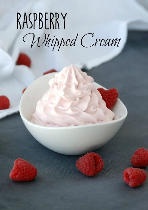 Whipped Cream Frosting Recipe, Perfect Whipped Cream, Raspberry Whip, Raspberry Whipped Cream, Homemade Whipped Cream Recipe, Flavored Whipped Cream, Raspberry Frosting, Stabilized Whipped Cream, Recipes With Whipping Cream