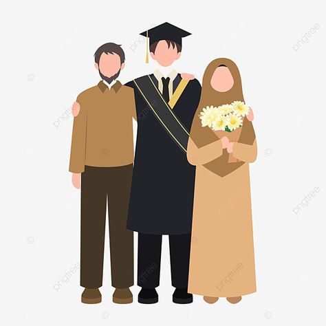 Poster Making Family, Graduation With Parents, Graduation Pictures With Parents, Family Graduation Pictures, Graduation Man, Son Graduation, Graduation Vector, Graduation Drawing, Respect Parents