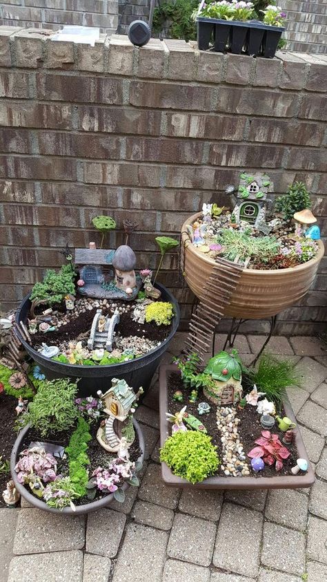 DIY Fairy Garden Ideas: Simple Steps to Enchanting Miniature Worlds 20 Potted Fairy Garden, Garden Ideas Simple, Diy Fairy Garden Ideas, Kids Fairy Garden, Designing A Garden, Fairy Garden Containers, Fairy Lights Garden, Fairy Garden Pots, Faerie Garden