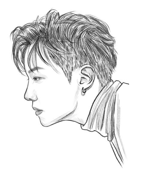 Fan Drawing, Kpop Drawings, Sketches Tutorial, Fashion Illustration Sketches, Bts Drawings, Illustration Sketches, Sketch Drawing, J Hope, Book Art Drawings