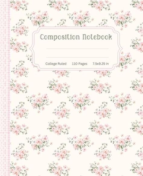 Coquette School Supplies, Pink Vintage Aesthetic, Coquette School, Notebook Paper Template, Composition Notebook Covers, Book Cover Design Template, School Book Covers, Floral Notebook, Pink Notebook