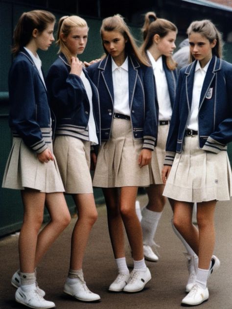 preppy style Preppy 1950s Fashion, Vintage Collegiate Aesthetic, Old Preppy Style, Old Money Uniform, Preppy 80s Fashion, Uniform Outfits Aesthetic, Vintage Preppy Aesthetic, Prep School Aesthetic, New York Preppy