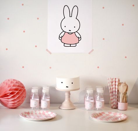 Miffy Theme Birthday Party, Miffy Birthday Party, Coquette Bday, Miffy Birthday, Miffy Stuff, Miffy Party, Birthday Minimalist, 22nd Bday, Bunny Birthday Party