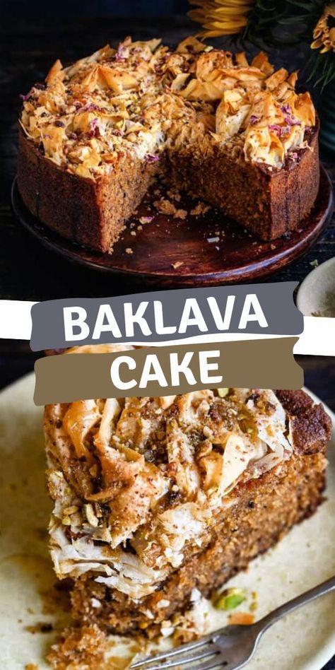 Baklava Bundt Cake, Nutella Baklava Recipe, Baklava Bundt Cake Recipe, Honey Syrup For Cake, Baklava Puff Pastry, Savoury Baklava, Baklava Bundt Cake Recipe 12 Tomatoes, Baklava Cake Recipe, Baklava Photography Styling