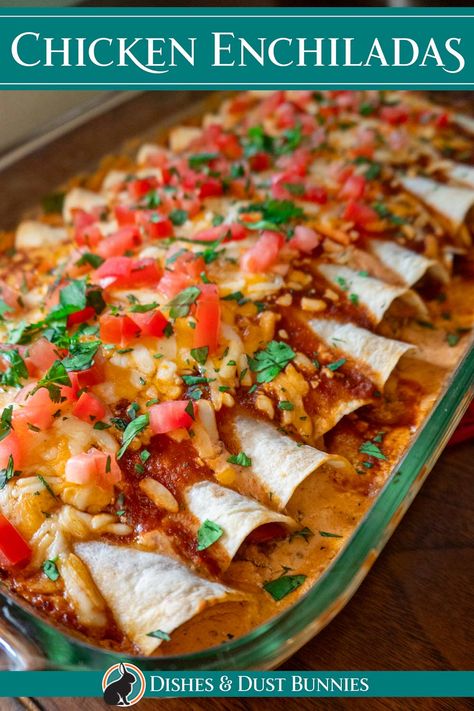 There’s nothing like a pan of homemade baked chicken enchiladas to bring the family together around the table! These enchiladas are packed with a flavorful shredded chicken mixture, melty cheese, and a creamy enchilada sauce. This recipe is not only delicious but also simple to prepare, making it perfect for weeknight dinners or for meal prep. If you’re craving Mexican food, these creamy chicken enchiladas are sure to hit the spot. Creamy Enchilada Sauce, Baked Chicken Enchiladas, Authentic Chicken Enchiladas, Shredded Chicken Enchiladas, Creamy Enchilada, Enchiladas Chicken, Best Enchiladas, Chicken Enchilada Bake, Budget Makeover