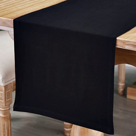 Amazon.com: DOLOPL Halloween Black Linen Table Runner 90 inches Long,Rustic Farmhouse Style Dining Table Runner,Dresser Scarf,Table Decor for Dinning Wedding Showers Parties Banquets,14x90 : Home & Kitchen Black Table Runner, Farmhouse Style Dining Table, Dining Table Runner, Farmhouse Dresser, Style Dining Table, Dresser Scarf, Wedding Showers, Rustic Farmhouse Style, Cloth Dinner Napkins