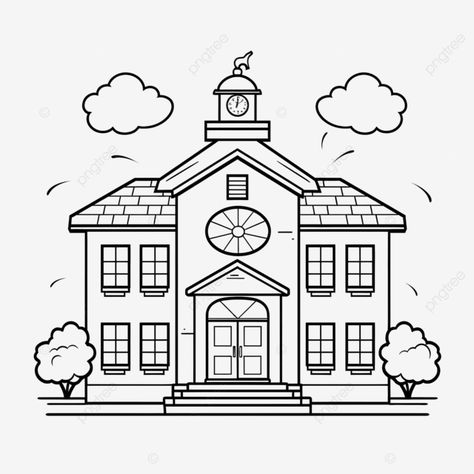 black and white cartoon school building vector illustration school clipart elementary school carto Building Clipart, Illustration Building, Illustration School, Building Vector, Building Images, White Cartoon, Black And White Cartoon, Cartoon Clipart, School Clipart