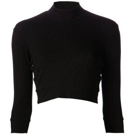 Crop Tops Shirts, Three Quarter Sleeve Shirt, Mock Neck Shirt, Mock Neck Crop Top, Shirts Crop, Cropped Shirts, Three Quarter Sleeve Tops, Turtleneck Style, Rib Knit Top