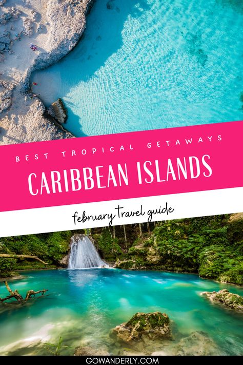 top 11 Caribbean islands to visit in February, perfect for planning a warm and tropical winter getaway. Travel In February, Best Tropical Vacations, Best Caribbean Islands, Tropical Vacation Destinations, Jade Mountain Resort, Warm Vacation, Weekend Getaways For Couples, The Caribbean Islands, Islands To Visit