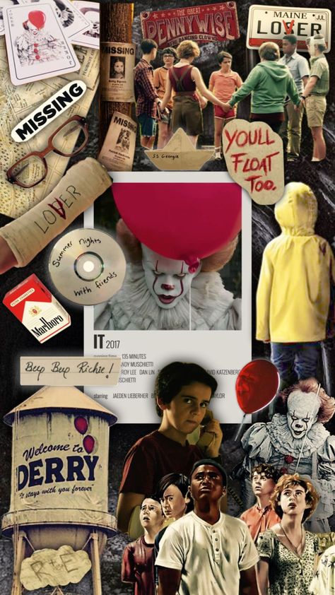 #it #pennywise Pennywise Film, جيسون ستاثام, Dan Lin, 2017 Wallpaper, Movie Collage, It Pennywise, Horror Movies Funny, Its 2017, Scary Movie Characters