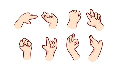 Hand Animation Drawing, Stylised Hands Drawing, Drawing Hands Cartoon, Character Design Hands, Illustrated Hands, Chibi Hands, Hand Expression, Finger Cartoon, Hand Cartoon