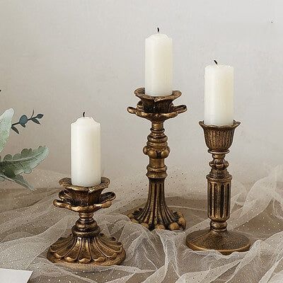 Antique Candle Sticks, Antique Candles, Candle Table, Ancient Designs, Vintage Candle Holders, Vintage Room, Candle Styling, Kwanzaa, Antique Decor