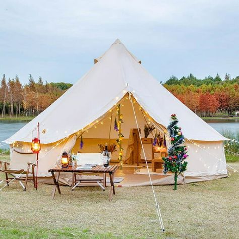 Teepee Tent Outdoor, Pacific Yurts, Teepee Camping, Bell Tent Glamping, Prefab Guest House, Tent With Stove, Luxury Yurt, Bell Tent Camping, Tent Platform