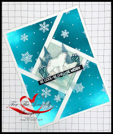 Polar Bear Christmas Cards, Beary Cute, Bear Card, Snowflake Cards, Homemade Christmas Cards, Stampin Up Christmas Cards, Christmas Card Crafts, Fancy Fold Cards, Christmas Cards To Make