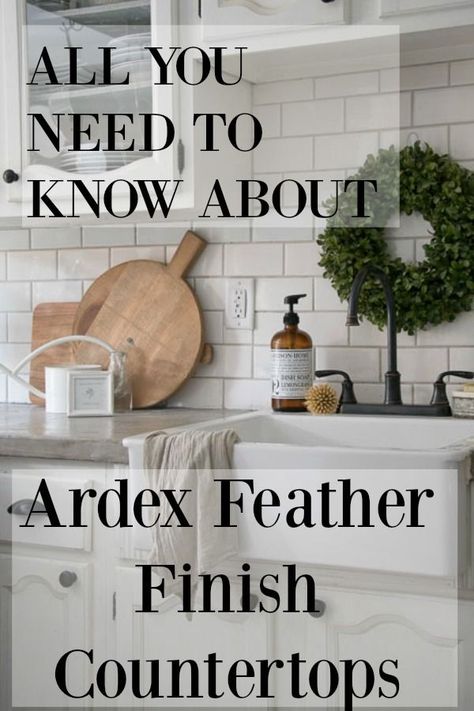 Concrete Countertops: All You Need to Know About Ardex Feather Finish Countertops Ardex Feather Finish Countertops, Ardex Feather Finish, Poured Concrete Counters, Feather Finish Concrete Countertops, Country Kitchen Countertops, Bathroom Concrete, Concrete Countertops Wood Cabinets, Concrete Countertops Outdoor Kitchen, Concrete Countertops Over Laminate