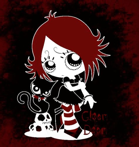 Vamp Pfp Anime, Iconic Goth Characters, Ruby Gloom Poster, Ruby Gloom Characters, Red Emo Pfp, Ruby Gloom Matching Pfp, Iconic Halloween Characters, Red And Black Goth Aesthetic, Ruby Gloom Tattoo